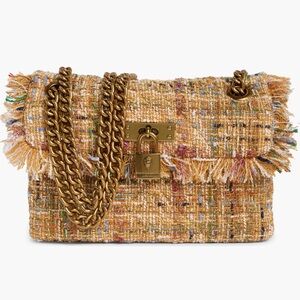 Kurt Geiger Multicolor Tweed Shoulder Bag with Gold Chain